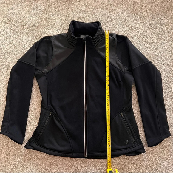 Athleta Black Zip Up Jacket with Hidden Hood - Picture 8 of 10